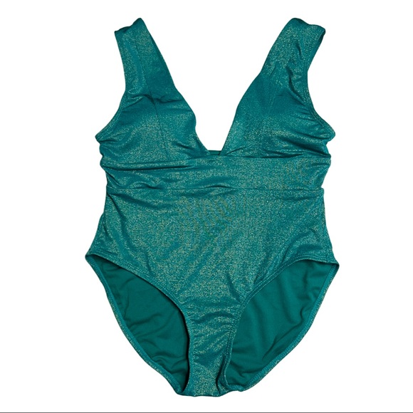 Heat Green Shimmer One Piece Swimsuit - Picture 2 of 5